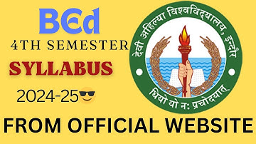 BED FOURTH SEMESTER SYLLABUS #BED #SYLLABUS #davvindore