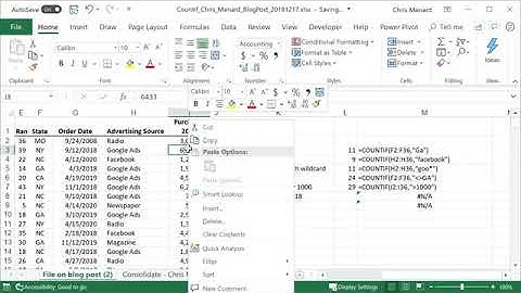 COUNTIF Function in Excel for numbers, dates, and text by Chris Menard   YouTube 360p
