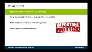 Beale & Co - Webinar: Arbitration Best Practice – Preparation and Funding