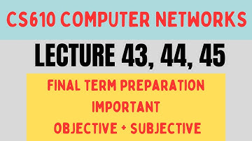 CS610 Computer Networks | Lecture 43, 44, 45 | CS610 Final term preparation