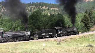Cumbres & Toltec Steam Double-Header up Cumbres Pass