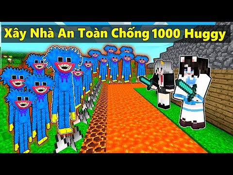 Mèo Simmy Xây "NHÀ SIÊU AN TOÀN CHỐNG LẠI 1000 HUGGY" Trong Minecraft