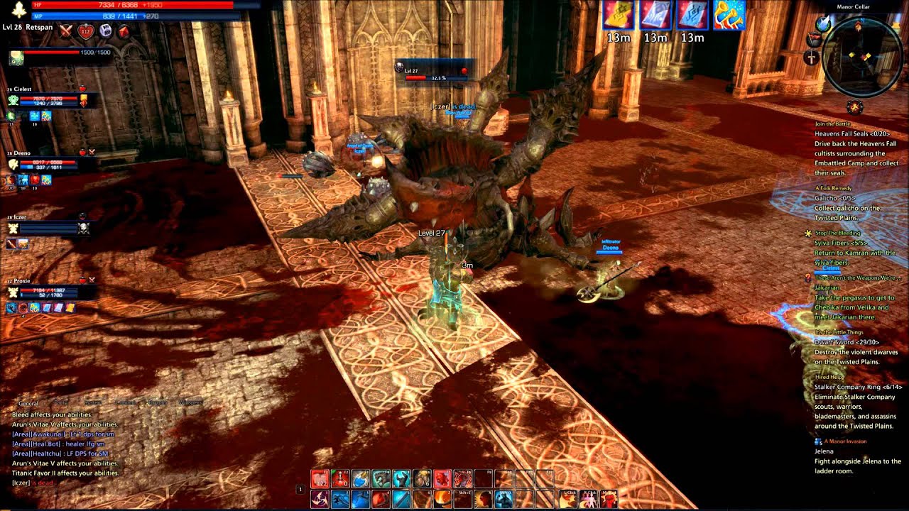 Tera lvl 26+ slayer PvE elite monsters and SB instance cinematics and boss fights.