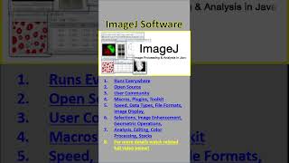 ImageJ Software for Research - Introduction -  Features