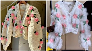 بلوزات كروشيه شتاء 2023/جاكيت الغيوم الترند/Winter crochet blouse 2023