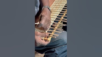 How rattan on wood weaving is done. #handmade