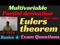 Euler's Theorem in Multivariable Calculus and Partial Derivatives | B.Tech Maths M1