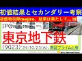 初値結果とセカンダリー相場の考察、東京地下鉄・東京メトロ(9023)、※初値特攻隊mejiro、結果は果たして…😿