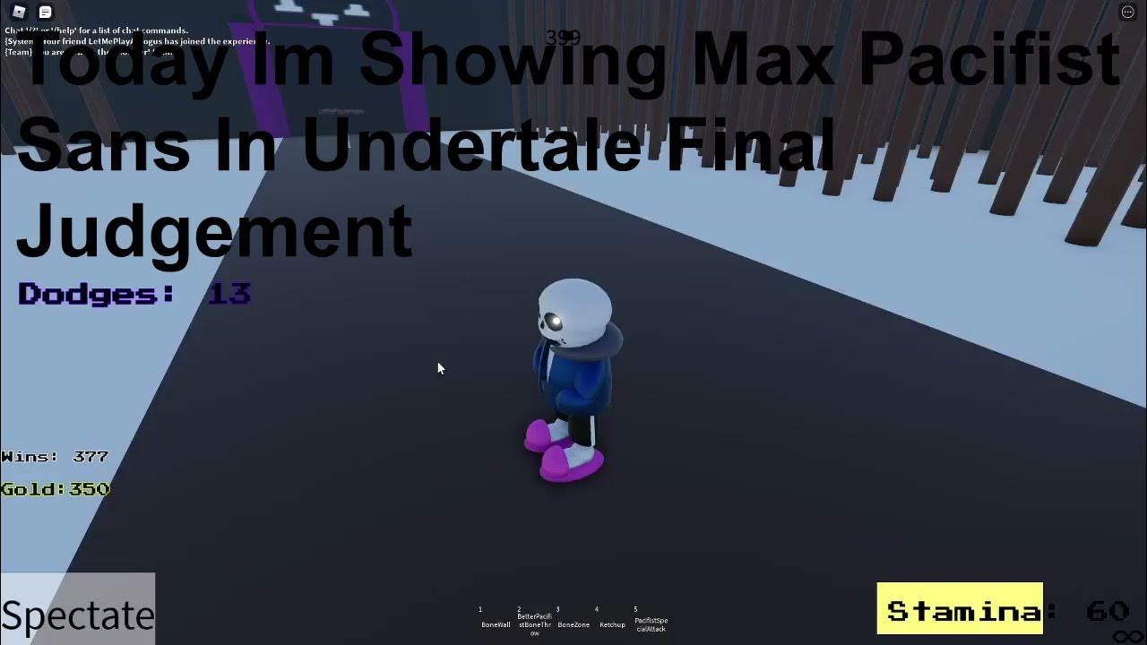 Roblox Undertale Final Judgement Max Pacifist Sans Showcase - YouTube