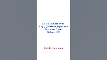 AP TET exam 2024 Key and response sheet #aptet #aptet2024 #jobs