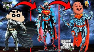GTA 5 : MOTU become SUPERMAN to save SHINCHAN from THANOS || Avenger Army |motu patlu gta v gameplay