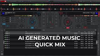 Virtual DJ. Hercules DJ Control Inpulse T7. Ai generated music mix & jog wheel tweaks.