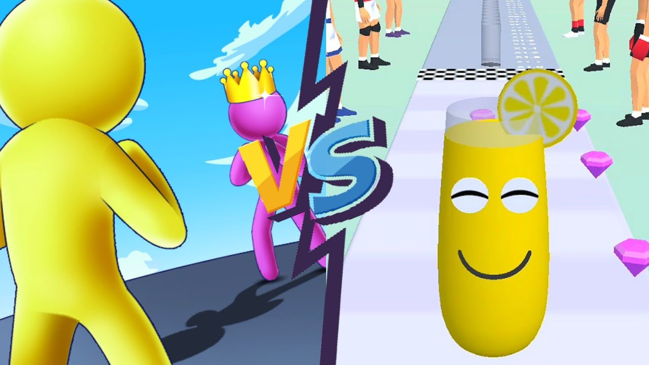 Giant Rush Vs Juice Run Max all level mobile game 4k