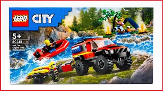 LEGO City 60412 4x4 Fire Truck with Rescue Boat Speed Build