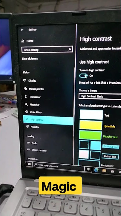Black Screen to Blue Screen it's High Contrast Screen#macnitesh #laptop