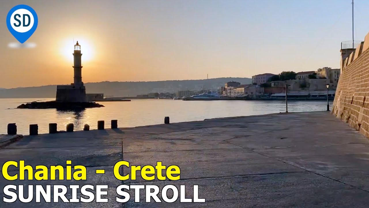 Sunrise Walk Along Chania Crete's Old Town Waterfront YouTube