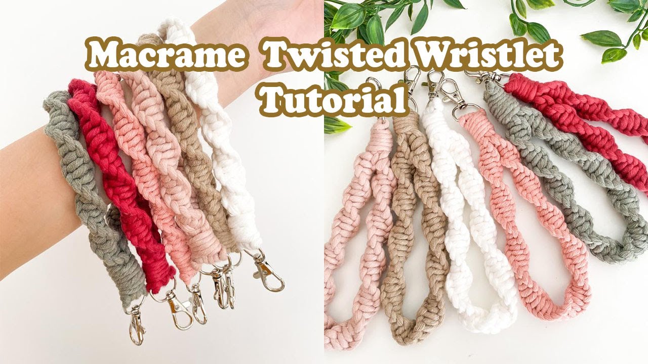 Macrame Twisted Wristlet TUTORIAL purse charm STEP BY STEP
