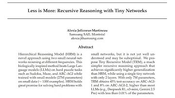 Less is More: Recursive Reasoning with Tiny Networks