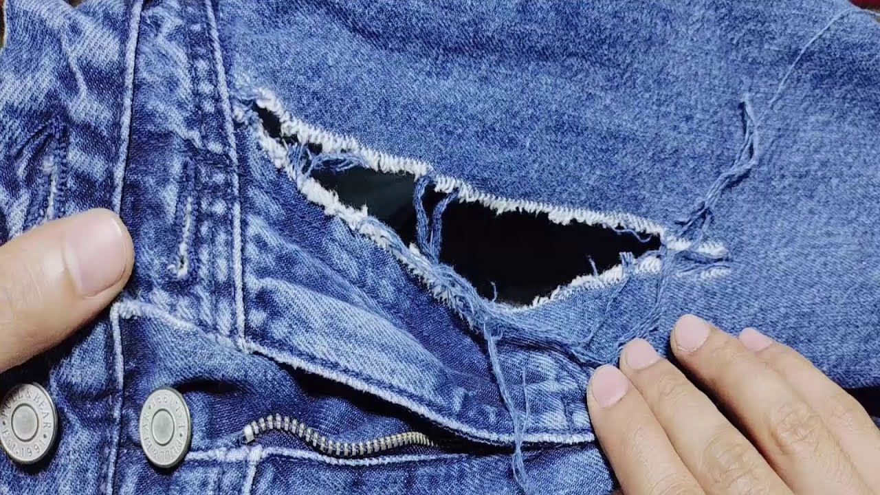 Learn How to Amazingly Sew a Hole on Jeans / Tips for Jeans - YouTube