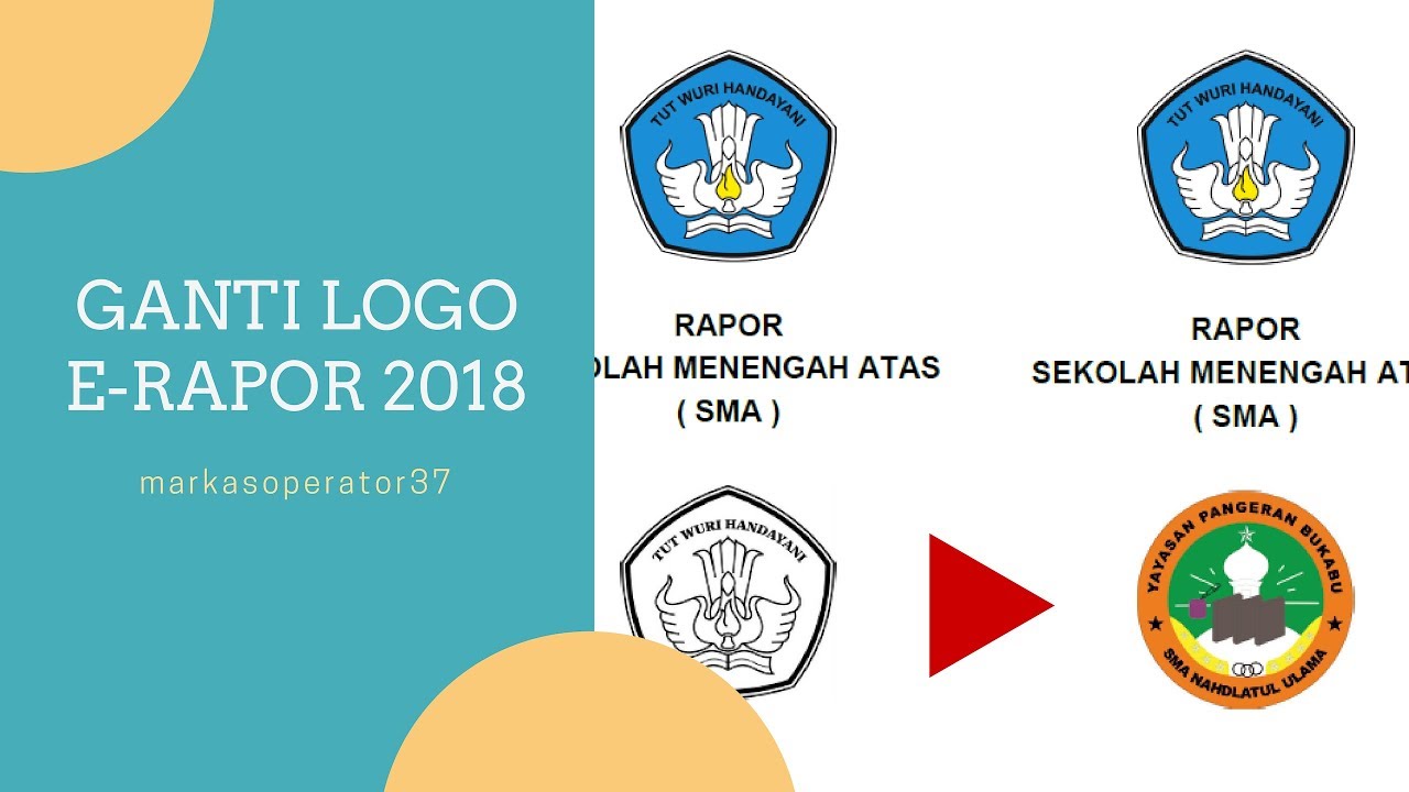 Cara mudah dan cepat ganti logo Cover E-Rapor 2018 - YouTube