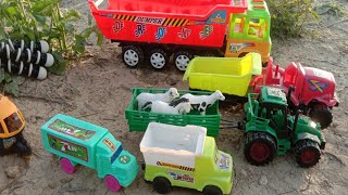 Top diy mini tractor heviy taroliy JCB car aeroplane cartoon toy video how to testing vehicle toy Resimi