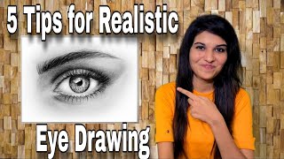 5 Tips | How to draw eyes | Realistic eye drawing in hindi | eye drawing