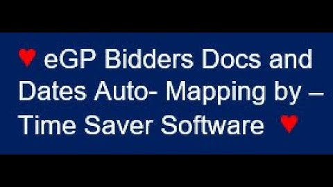 MAP-01 eGP Bidders Documents and Dates Auto Mapping Software