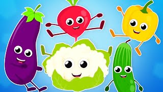 Ten Little Vegetable Jumping On The Bed, Numbers Song and Preschool Rhymes for kids