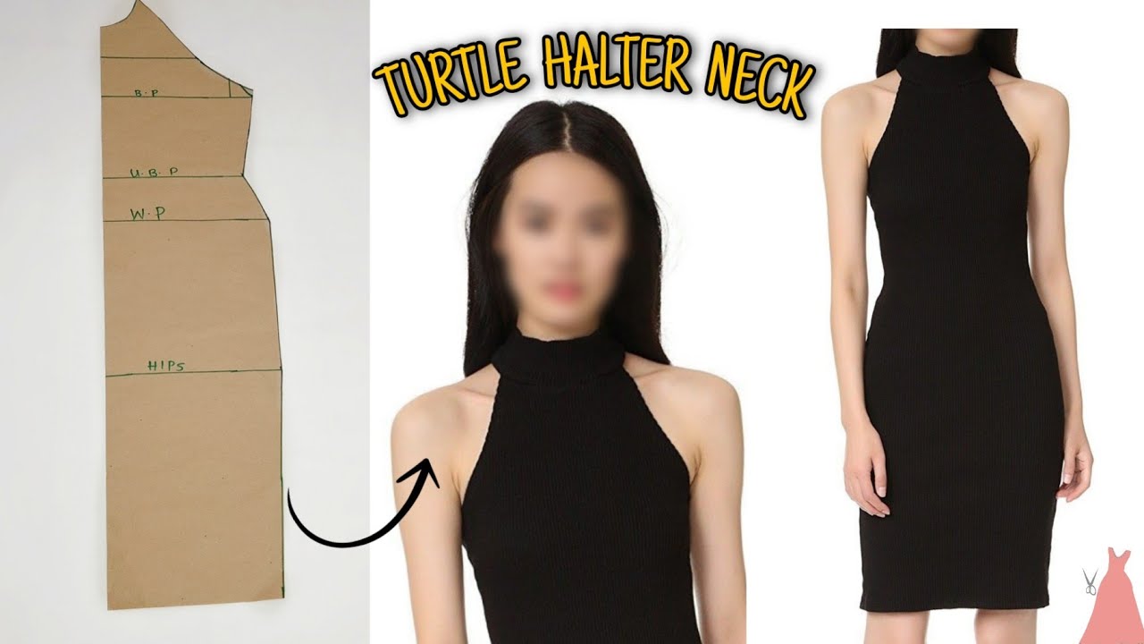 How To Cut and Sew A Turtle Halter Neck Gown + Special