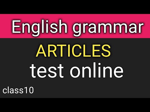class 10 English grammar article online test - YouTube