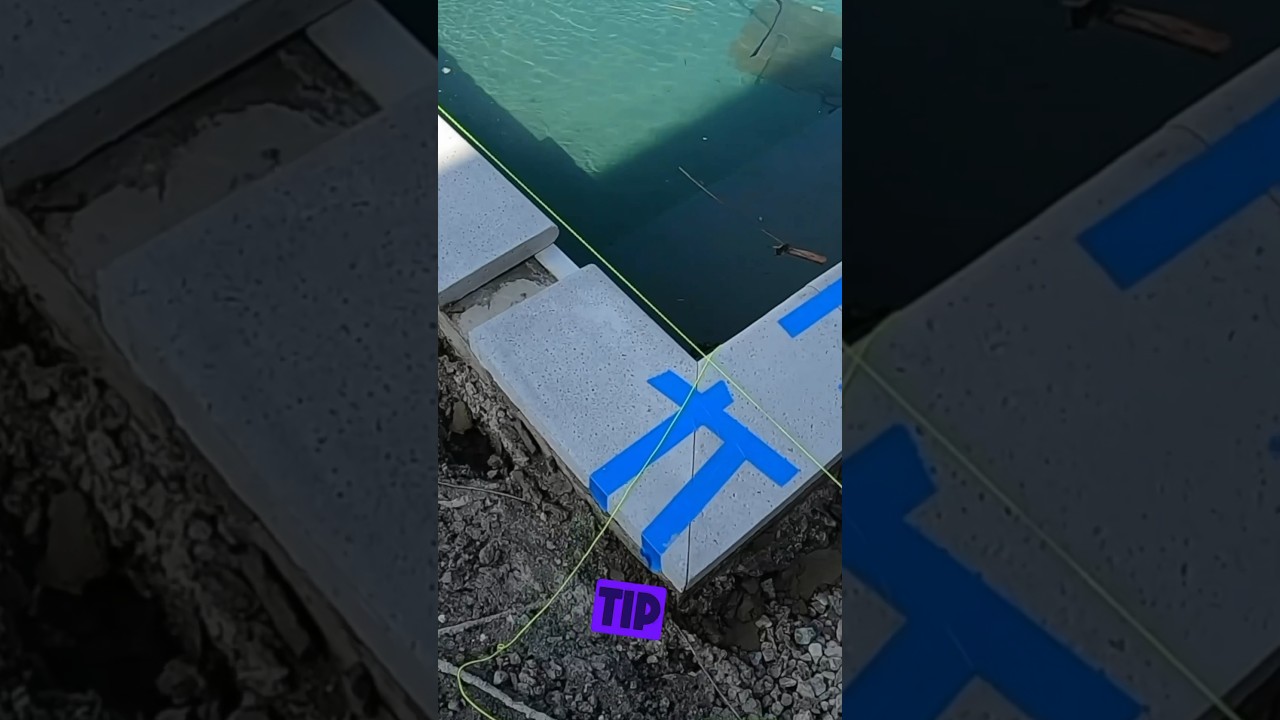 Установка бортика бассейна из травертина/брусчатки (совет) смотрите полное видео 