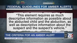 Why wasn't an Amber Alert issued in Friday's missing kid's case in Kansas City?