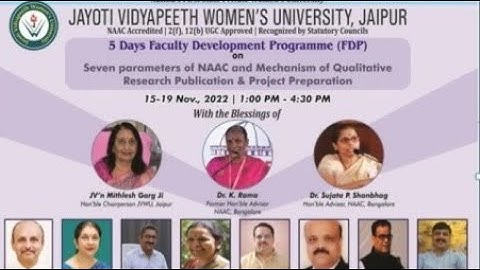 #JVWU- 5 Days Faculty Development Programme (FDP) 2022 DAY-1