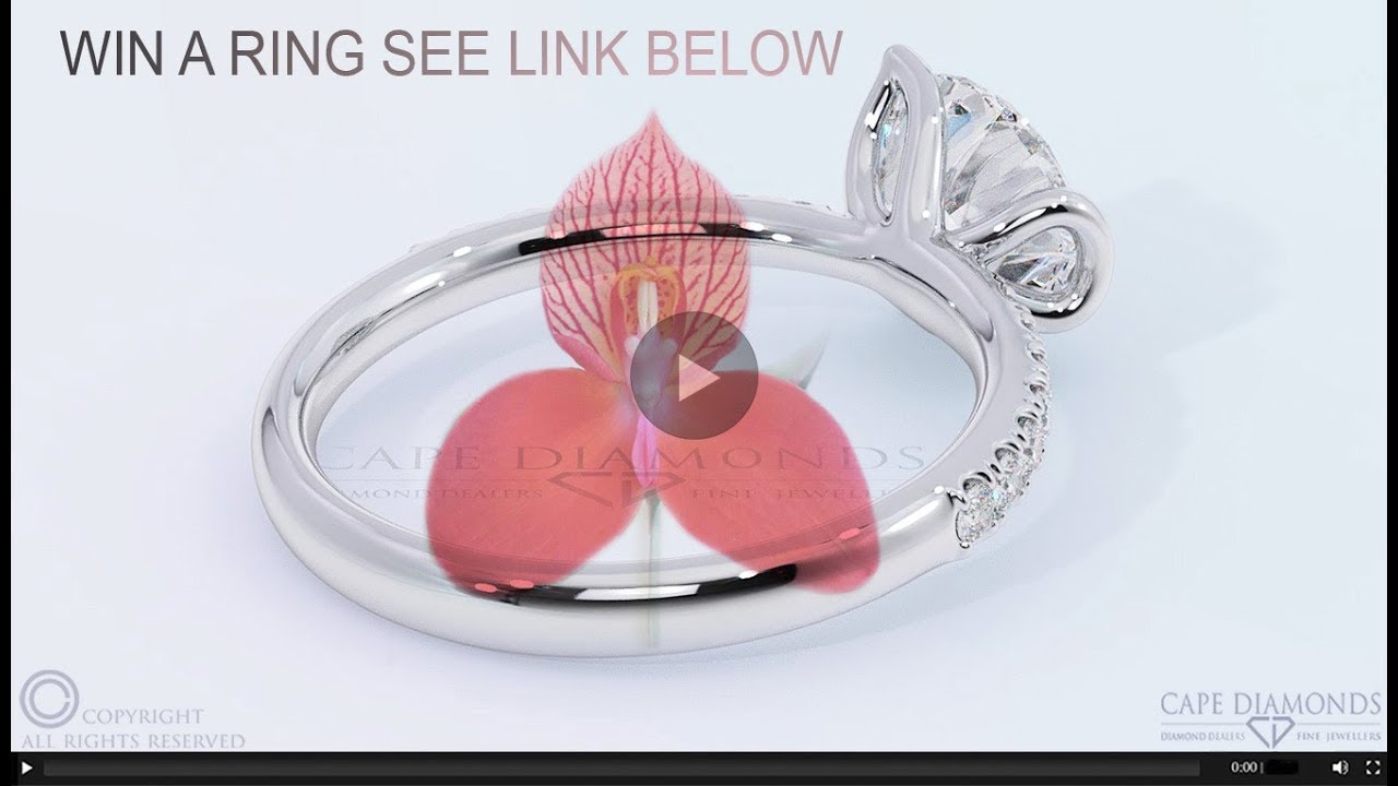 PAVE' DISA ORCHID FLOWER DIAMOND ENGAGEMENT RINGS WHITE GOLD CAPE DIAMONDS