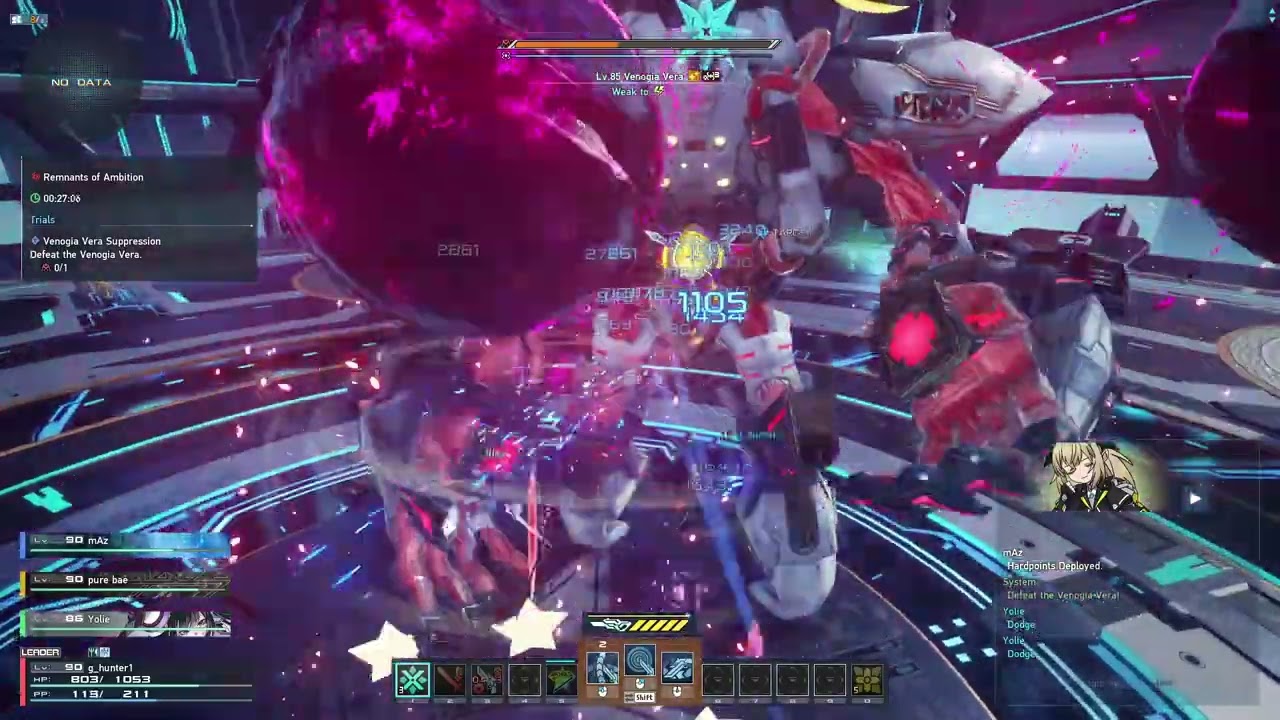 PSO2 NGS UQ Venogia Vera PUG Lv 90 Hunter (Sword) Gameplay