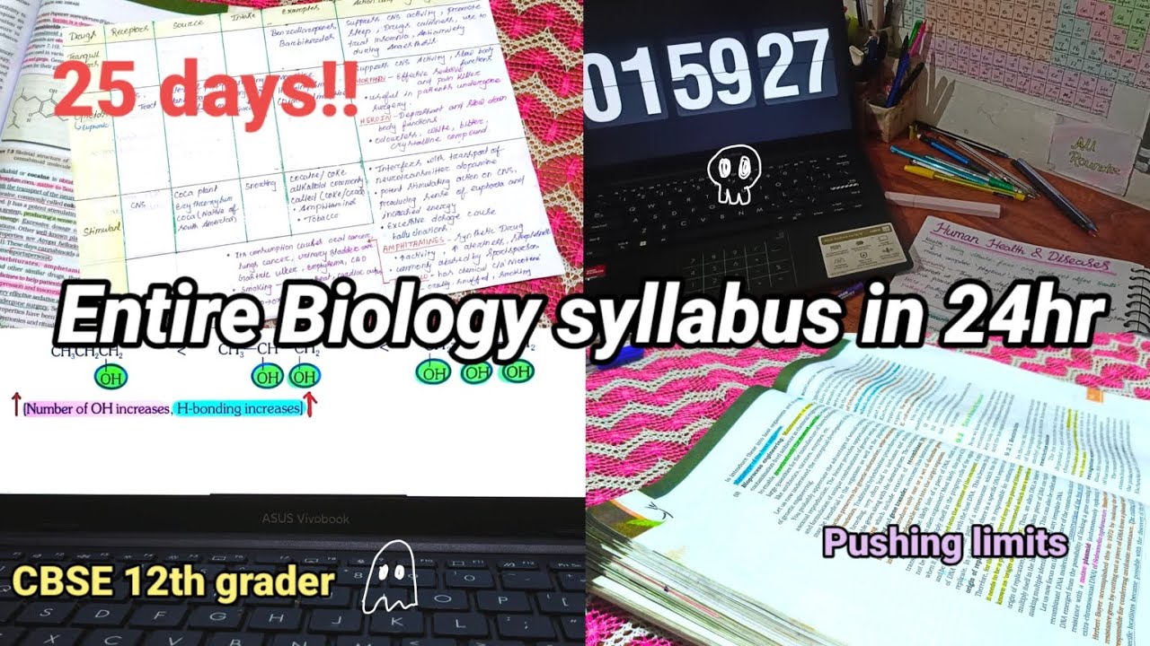 Trying to cover entire biology syllabus in 24 hour 🤯🔥| Can I ??...🤔 | CBSE 12th grader 