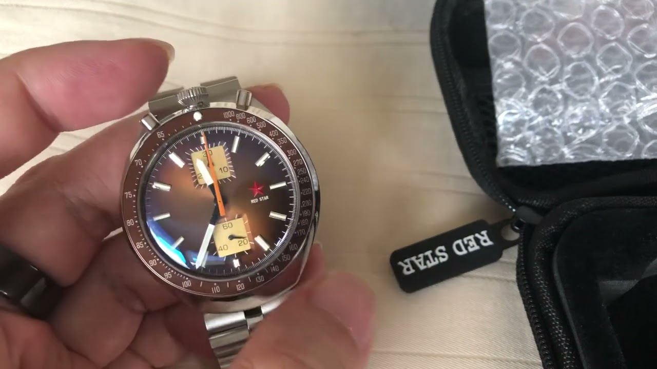 RED STAR 1963 Bullhead Chronograph Mechanical Watch - Unboxing