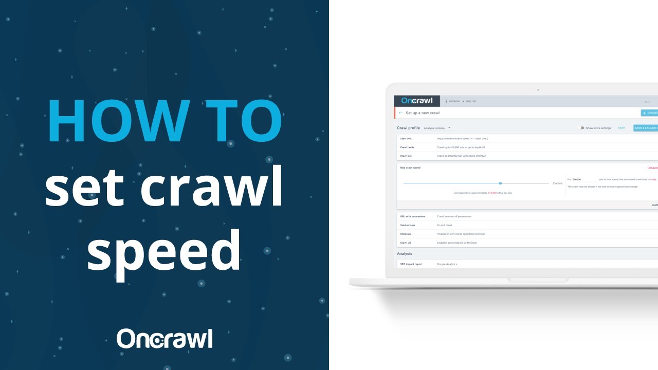 How to set crawl speed in OnCrawl - YouTube