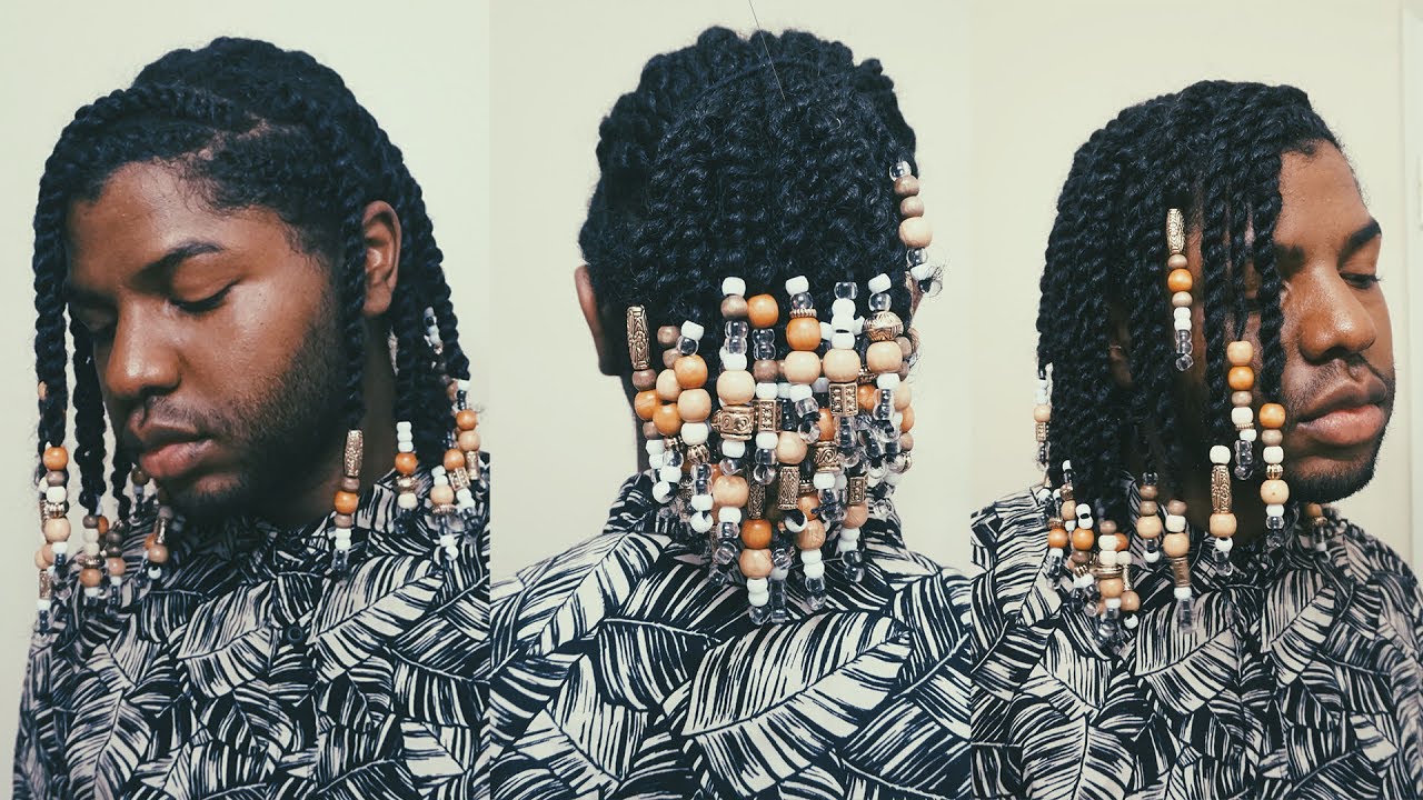 Twists And Beads Tutorial Mens Natural Hair Vedj 6 Youtube