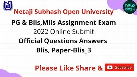 Nsou Library Science Blis-3 Assignment | Assignment Question Answer 2022 #nsou #assignment #pg #blis
