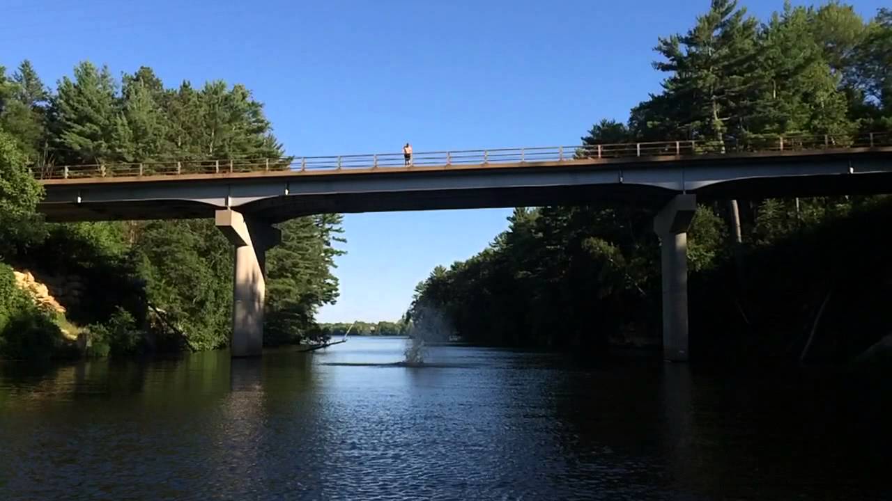 Tainter Lake Hwy D Bridge Jump YouTube