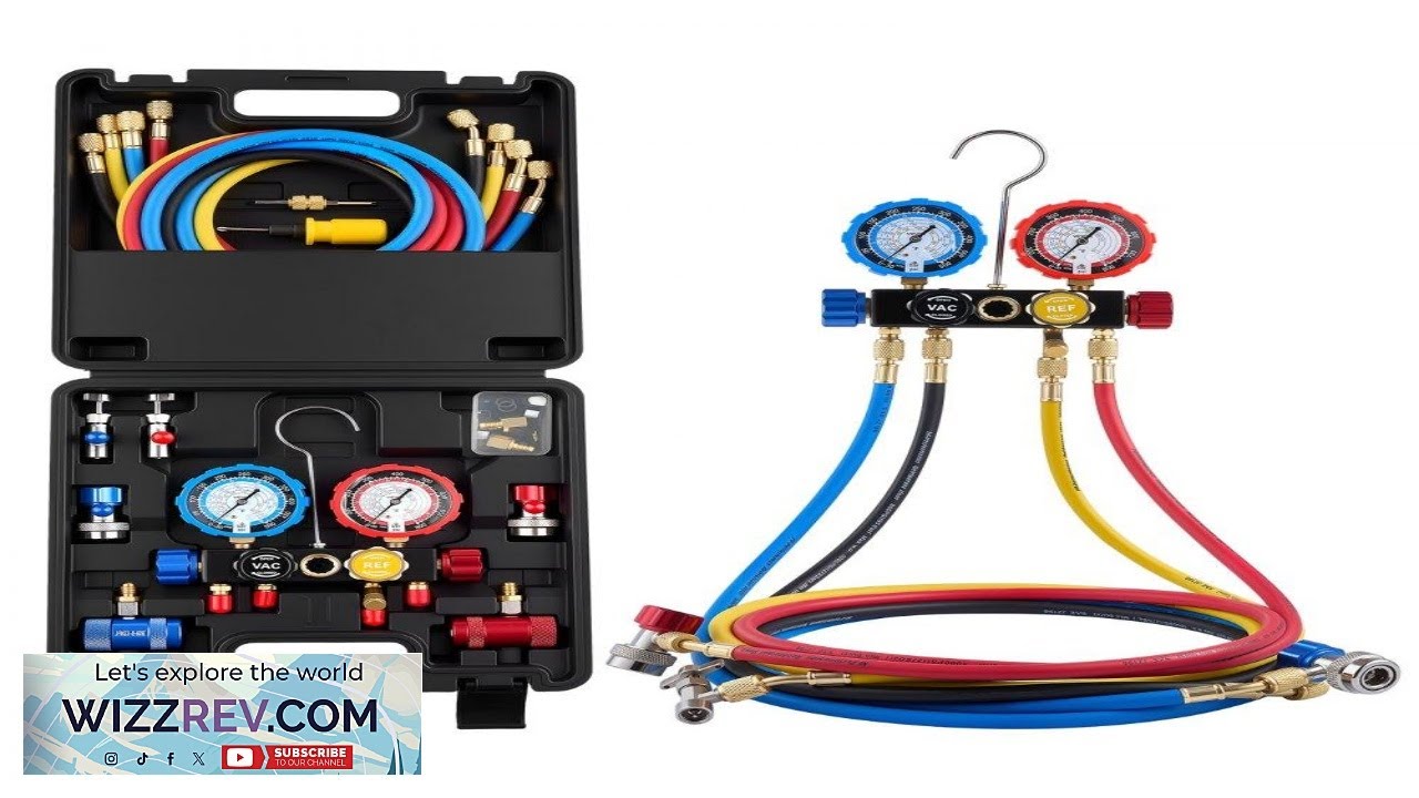 Комплект манометров VEVOR AC для хладагентов R134a, R404A, R1234yf и R22 (4 шт.)
