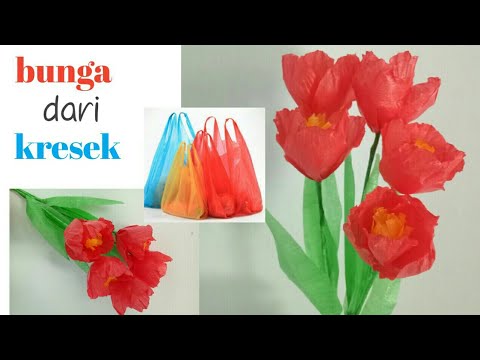 103 cara  membuat  bunga  tulip  dari plastik kresek  tulip  