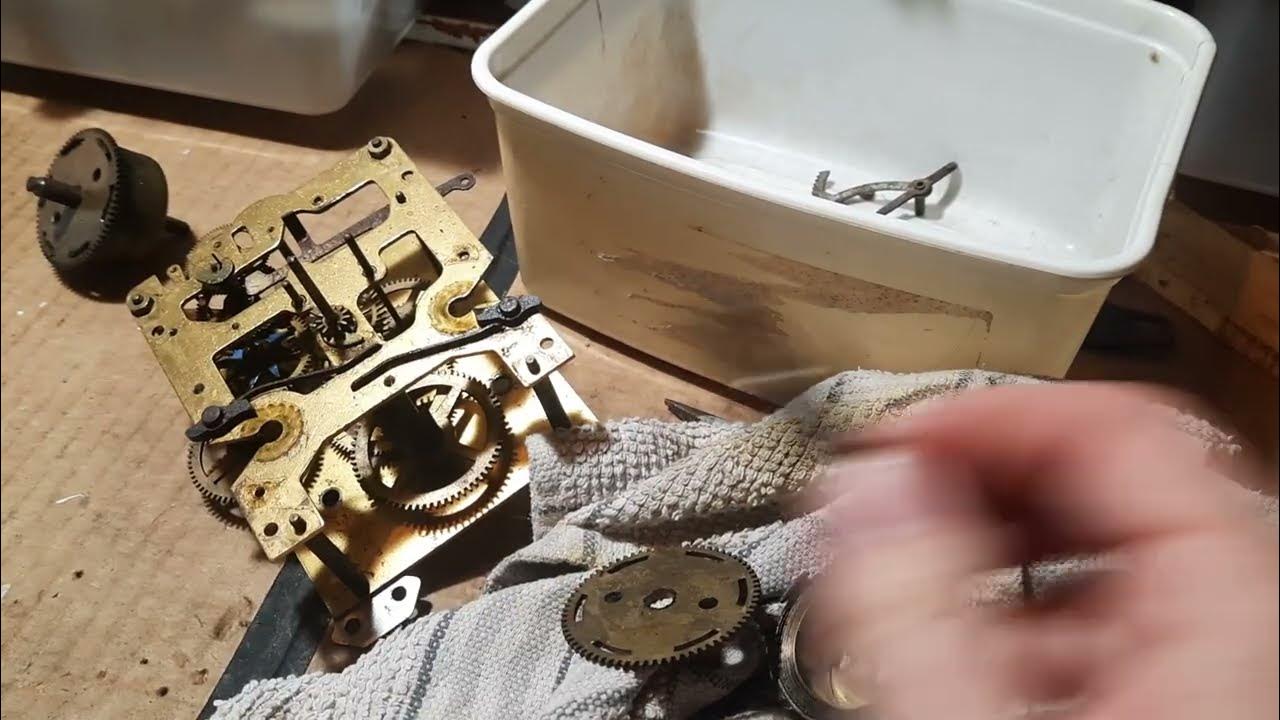 Haller mantel clock movement disassembly... YouTube