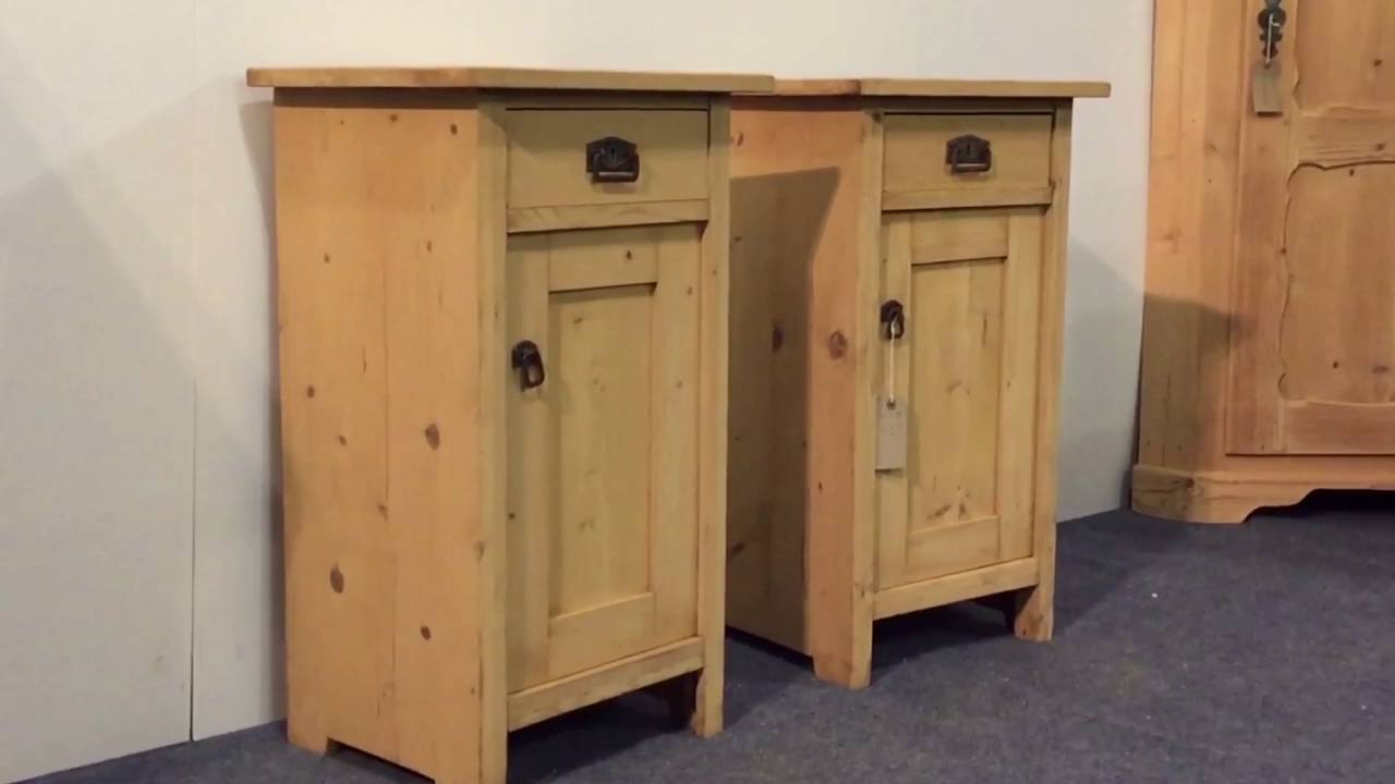 Matching pair old pine bedside cupboards Pinefinders Old Pine Furniture Warehouse YouTube
