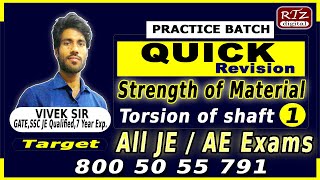 Ch7 | Lec1#Torsion_of_shaft #UPSSSCJE #UPRVUNLJE #SSCJE #Quickrevision #Viveksir #RTZ_Digital