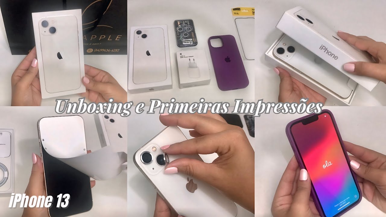 UNBOXING IPHONE 13 (2025) | capinha, películas, carregador original e primeiras impressões ✨