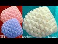 Gorro a Crochet punto marshmallow malvaviscos 3D tejido tallermanualperu