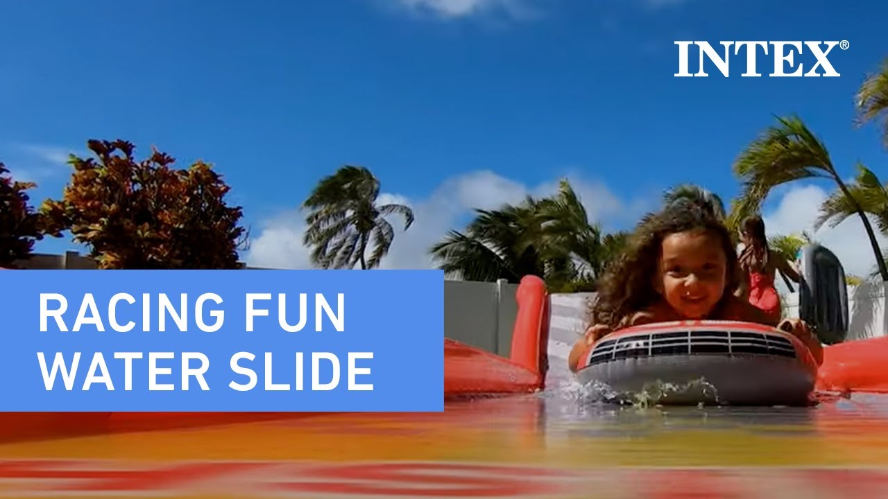 Scivolo gonfiabile auto Surf Intex 57167 Racing fun Slide acqua bambini mshop 