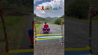 Spider-Man With Emoji Shape Challenge 🚙🚜🏍️👶🏻 #spiderman #challenge #emoji #shorts
